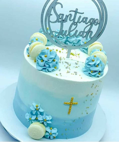 Boy Confirmation Cake, Dedication Cake Ideas, Baptismal Cake Boy, Baptism Cake For Boy, Baptismal Cake Boy Simple, Communion Cakes For Boys, Baptism Cake Ideas, Boys First Communion Cakes, Boy Baptism Cake