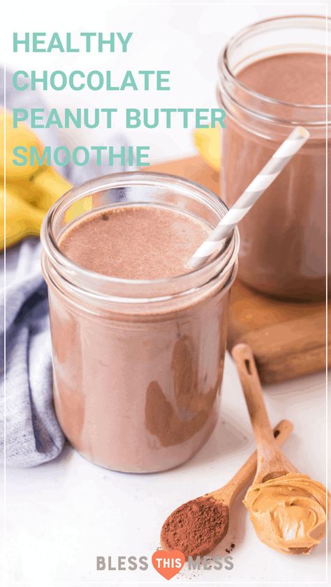 Banana Protein Smoothie, Chocolate Peanut Butter Smoothie, Meal Replacements, Peanut Butter Banana Smoothie, Peanut Butter Smoothie, Breakfast Smoothie Recipes, Chocolate Peanut Butter Cups, Chocolate Smoothie, Healthy Breakfast Smoothies