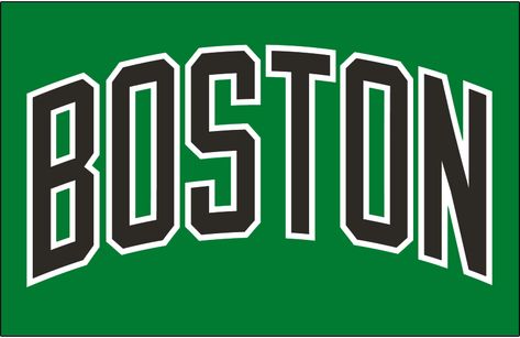 Boston Celtics Jersey Logo (2006) - BOSTON in black letters, arched on green - worn on the Boston Celtics alternate jersey Boston Red Sox Wallpaper, Boston Wallpaper, Boston Logo, Celtics Jersey, Boston Celtics Logo, Boston Celtics Basketball, Celtics Basketball, Nba Wallpapers, Basketball Wallpaper