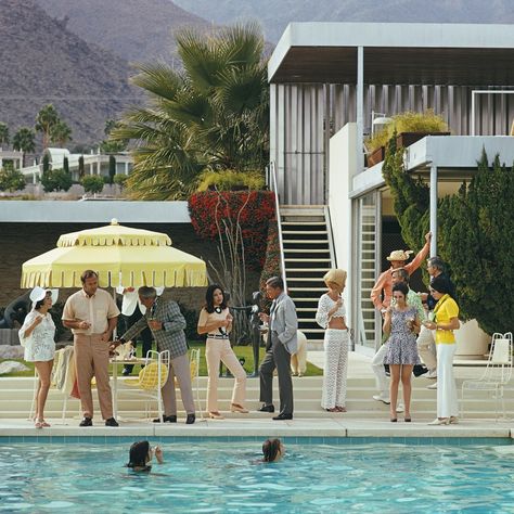 Palm Springs Architecture Is What Keeps the Rich and Famous Coming Back | Architectural Digest | Architectural Digest Style Hacienda, Slim Aarons Photography, Slim Aarons Prints, Kaufmann House, Slim Aarons Poolside, Palm Springs Architecture, Desert House, Richard Neutra, Poolside Party