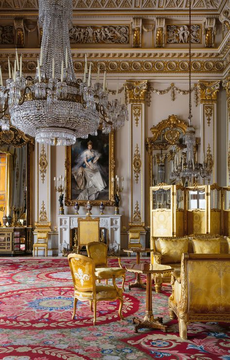 Inside Buckingham Palace’s Resplendent, Never-Before-Seen Rooms | Vogue French Palace, Rococo Interior, London Residence, Royal Pavilion, Palace Interior, Royal Residence, Classic Interior, Buckingham Palace, Beautiful Interiors