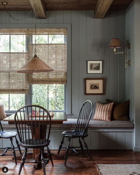 Recreating Historic Trim in our Primary Suite — The Grit and Polish Colonial Farmhouse, Kitchen Nook, Dining Nook, Colonial House, Breakfast Nook, Interior Design Studio, Room Table, Dining Room Table, Table And Chairs