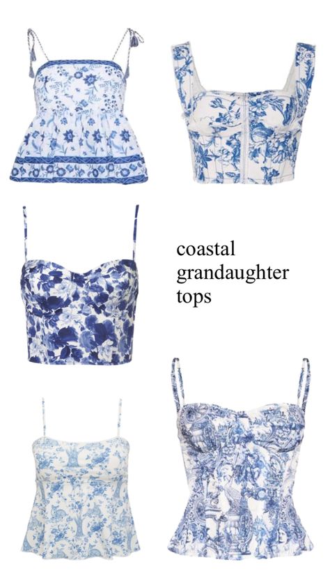 My Dream Closet Outfits, Greece In Spring Outfits, Summer Costal Outfits, Blue Floral Shirt Outfit, Coastal Granddaughter Tops, Coastal Granddaughter Dresses, Coastal Granddaughter Dress, Coastal Granddaughter Outfits Summer, Costal Granddaughter Outfit Summer