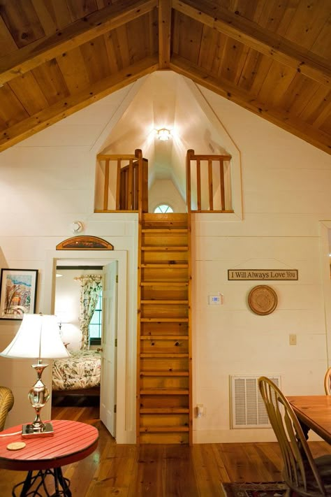 Lofted sleeping nooks. My daughter would be in heaven Sleeping Nooks, Casa Hobbit, Sleeping Nook, Bunk Beds With Stairs, Loft Ladder, Nooks And Crannies, Sleeping Loft, Secret Rooms, Reading Nooks