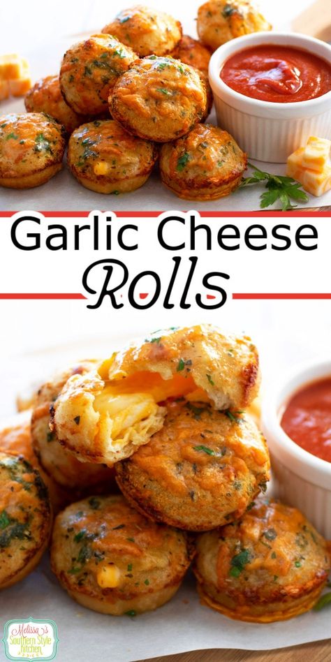 Garlic Cheese Rolls Cheesy Pizza Rolls, Cheesy Roll Ups, Easy Savoury Snacks, Cheesy Food Recipes, Savory Snacks Easy Quick, Savory Baking Recipes, Cheese Rolls Recipe, Yeast Roll, Savory Snack Recipes