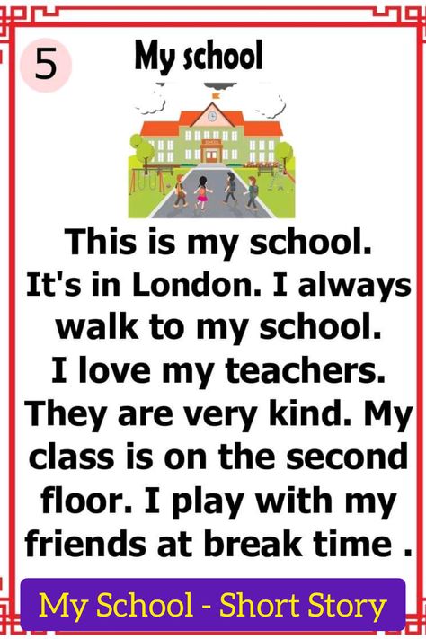 This story made me stop and realize I needed to stop looking past the classrooms Paragraph About School, Learn To Read English, English Poems For Kids, Reading Comprehension For Kids, Cvc Words Kindergarten, English Stories For Kids, English Short Stories, Reading Comprehension Lessons, Preschool Reading