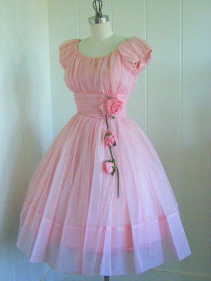 / Chiffon Party Dress, 50s Dresses, 1950s Dress, 50s Fashion, 1950s Fashion, Mode Vintage, Gorgeous Dresses, Pretty Dresses, Beautiful Outfits