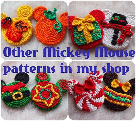 Mickey Mouse Minnie Mouse crochet pattern Christmas Ornament Mouse Ornaments, Crochet Mickey Mouse, Disney Crochet Patterns, Christmas Crochet Patterns Free, Christmas Crochet Pattern, Crochet Santa, Confection Au Crochet, Crochet Xmas, Crochet Disney