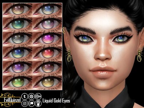 Spiritual Sims 4 Cc, Sims Design, Witchy House, Full Eyelashes, Sims 4 Tattoos, Sims 4 Cc Eyes, Makeup Cc, Sims 4 Anime, Gold Eye Makeup