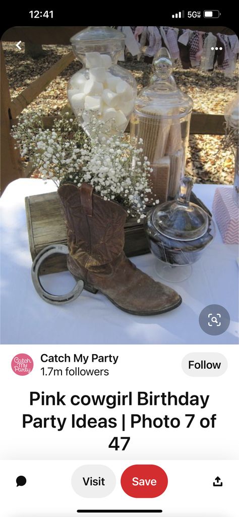 Boots And Pearls Party Theme, Western Bridal Showers, Luncheon Ideas, Fabulous 50, Bling Party, Wild West Party, Pearl Party, Western Bling, Cowgirl Bachelorette