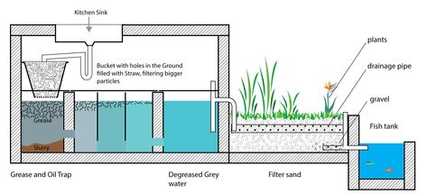 grey water kitchen tinos eco lodge-04-04 Grey Water System Diy, Water Filter Diy, Survival Prepping Diy, Septic Tank Systems, Grey Water System, Environmentally Friendly Living, Pond Filters, Eco Lodge, Kitchen Shower