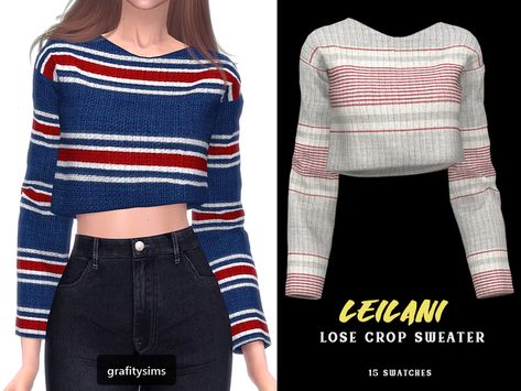 The Sims 4 Cc Clothing For Women Tops, Sims 4 Cc Crop Tops, Cute Sims 4 Cc, Sim4 Mods, Cute Sims, Sims Tops, Babysitting Flyers, Cc Clothes, Pelo Sims