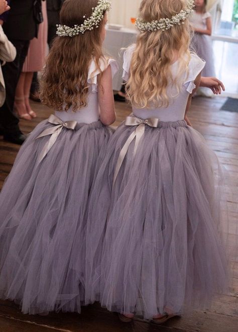 Grey Flower Girl Dress, Tutu Flower Girl Dress, Gray Tutu, Grey Tulle Skirt, Gray Flower Girl, Flower Girl Outfits, Rok Tutu, Skirt Tulle, Girl Tutu Skirt