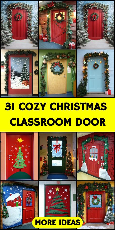 Spread joy and learning with these 31 enchanting Christmas classroom door decorations. From STEM-inspired snowflakes to literacy-themed holiday stories, explore ideas that combine festive cheer with educational value. Learn how to incorporate curriculum concepts, student work, and seasonal activities into your door design. Counselor Christmas Door, Door Decorating Ideas For Christmas, Christmas Classroom Door Decorations, Christmas Classroom Door Ideas, Christmas Door Ideas, Christmas Door Decoration Ideas, Classroom Door Decorations, Classroom Door Decor, Door Decorations Classroom Christmas