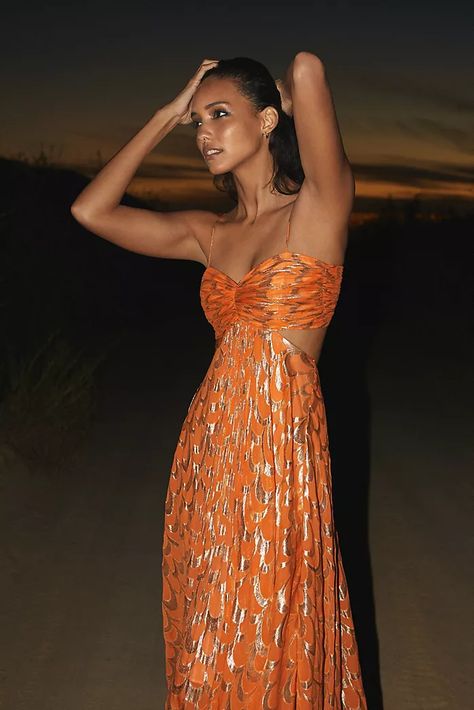 Women's Dresses | Anthropologie | Anthropologie Orange Fits, European Summer Outfits, Glam Outfit, Prom Dresses Gowns, Casual Day Dresses, Dresses Formal, Orange Dress, 50 Fashion, Anthropologie Dress