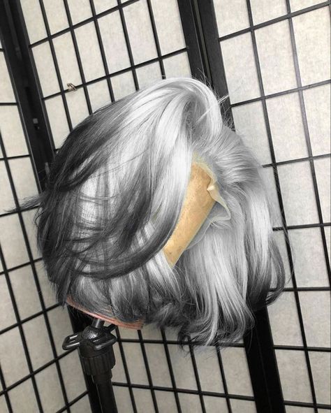 White With Black Hair, White And Black Hairstyle, White Hair With Color, White Hair With Black Tips, White Hair Ideas, Black And White Hairstyles, Grey And White Hair, White And Black Hair, White Black Hair