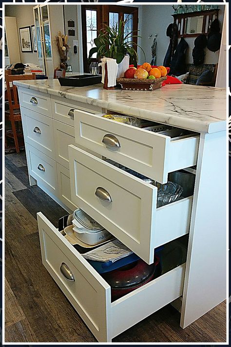 Kitchen Island With Drawers - No time to search for the products you're hunting for? Check out now! Kitchen Island With Deep Drawers, Diy Kitchen Island With Drawers, Kitchen Islands With Drawers, Kitchen Island Drawers Layout, Drawers In Island, Kitchen Island Drawers, 1900 Kitchen, Kitchen Island Storage Ideas, Home Decor Kitchen Island