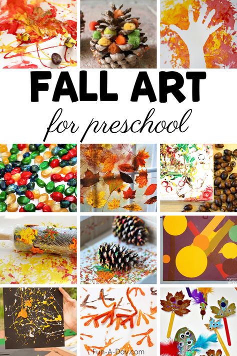 Fall is a magical time in a preschool classroom and these fall art projects will just enhance the fun! Find process art, art using leaves and other elements from nature, and much more! #funaday #preschool #preschoolart #fall #fallart November Process Art Preschool, October Process Art Preschool, Preschool Process Art Fall, Fall Processed Art Preschool, Leaf Lesson Plans, Leaf Art Projects For Kids Preschool Fall Trees, Pumpkin Lesson Plans, Pumpkin Lessons, Hand Print Tree