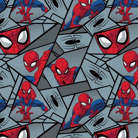 Grey Spiderman, Spiderman Quilt, Spiderman Hd, Spiderman Pattern, Spiderman Face, Paper Boy, Disney Fabric, Hello Kitty Coloring, Textile Pattern Design