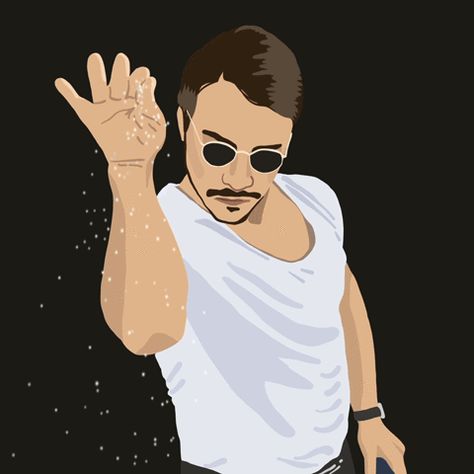 Salt Bae by Julie Winegard Salt Bae Meme, Bae Funny, Salt Bae, Reggae Festival, Legendary Dragons, Gif Lucu, Hemp Oil, Bones Funny, Art Videos