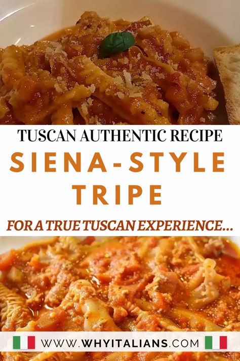 I'm sharing the flavors of my homeland with this Tuscan traditional recipe for tripe ‘alla Senese’. 🌿 Indulge in the tenderness of tripe enriched with a homemade tomato sauce. Save this pin for an authentic taste of Italy that's easy to recreate at home. Beef Tripe Stew, Weird Recipes, Tripe Stew, Tripe Recipes, Beef Tripe, Faux Iron, Beef Meals, Beef Meat, Iron Chef