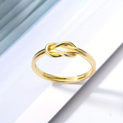 Infinity Knot Ring, Infinity Knot, Gold Color Ring, Steel Gifts, Fine Ring, Infinity Ring, Twist Ring, Knot Ring, Everyday Rings