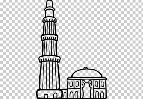 Qutab Minar Drawing, Kutub Minar Drawing, Qutub Minar Drawing Easy, Qutub Minar Sketch, Qutub Minar Drawing, Qutb Minar, Drawing Easy For Kids, Journal Headers, Library Shelf