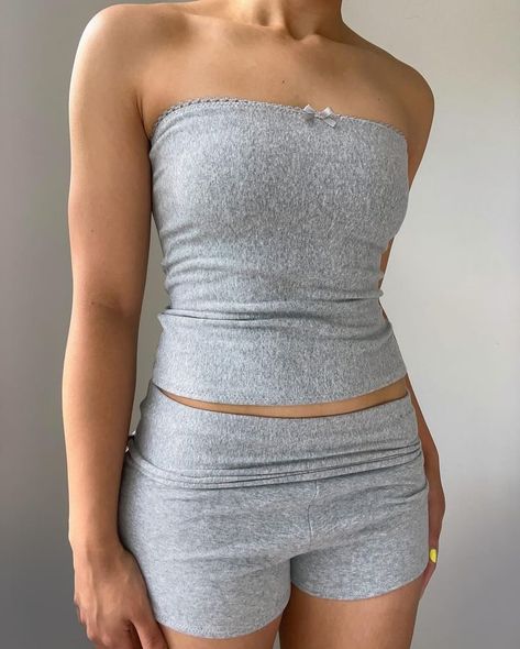 heather sets are restocked and no longer on preorder <3 Grey Tube Top, Cute Tube Tops, Tube Top And Shorts, Mini Tube Dress, Tube Dress, Skirt Leggings, One Piece Dress, Disney Outfits, Corset Dress