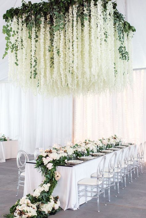 Wedding Tent Ideas, Romantic Wedding Vows, Hanging Centerpiece, Tent Ideas, Wedding Ceiling, Wedding Plants, Tent Decorations, Floral Chandelier, Wedding Tent