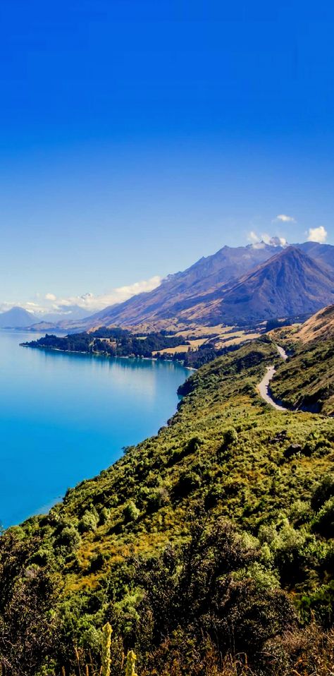 Bluff Point between Queenstown and Glenorchy is one of my favorite roads in New Zealand. Fiji Vacation, New Zealand Adventure, Pacific Islands, Tourist Information, New Zealand Travel, White Cloud, Global Travel, South Island, Queenstown