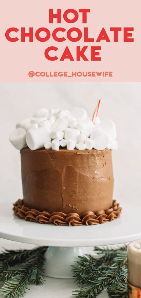 Chocolate Desserts Fancy, Hot Chocolate Cake, Cup Of Hot Cocoa, Cocoa Cake, Winter Cake, Sheet Cake Recipes, Rich Chocolate Cake, Delicious Cake Recipes, Brownie Cake