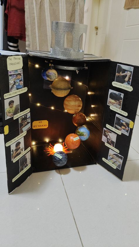 Solar system Space Project Ideas Solar System, 3 D Solar System Projects, Solar System Science Fair Projects, Solar System Model Project Ideas, Solar System Model Project, Make A Solar System, Solar System Projects For Kids, Solar System Activities, Solar System For Kids