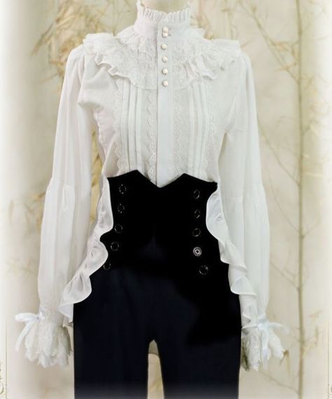 Victorian Aesthetic Clothes, Victorian Outfits Women, Modern Victorian Aesthetic, Victorian Inspired Fashion, Victorian Style Clothing, Ouji Fashion, Victorian Shirt, Vampire Dress, Vampire Clothes