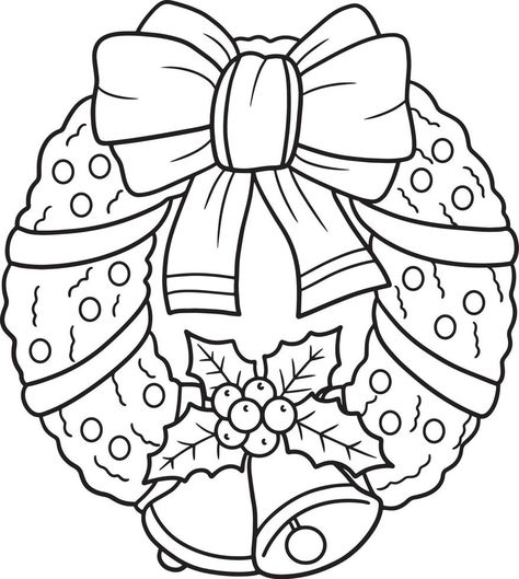 Drawing Sheets For Kids, Christmas Coloring Pages For Kids, Xmas Drawing, Free Christmas Coloring Pages, Wreath Illustration, Christmas Coloring Sheets, Abc Coloring Pages, Abc Coloring, Preschool Christmas Crafts