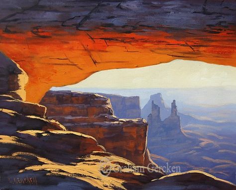 Painting Landscape Ideas, Canyon Painting, Desert Landscape Painting, Winter Landscape Photography, Landscape Design Drawings, Beautiful Landscape Paintings, Wall Painting Techniques, Western Tattoos, Paintings Acrylic