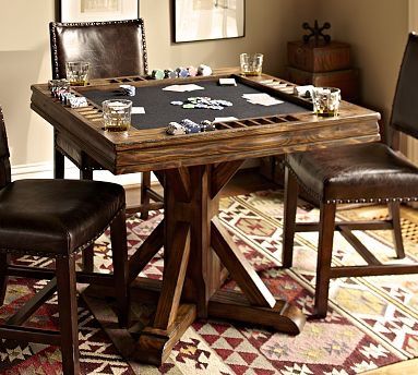 Card Tables Man Cave, Card Game Room Ideas, Square Game Table, Basement Card Table Ideas, Card Table Ideas, Outdoor Furniture Modern, Card Room, Cards Table, Game Tables