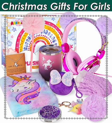 Unicorn Gifts for Girls Age 5 6 7 8 9 10+ Years Old, Birthday Gifts for Girls with 3.5mm Wired Headphone Plush Diary Purse Water Bottle, Unicorn Toys for Daughter Granddaughter Ages 6-8 on Christmas 10 Years Old Birthday, Unicorn Water Bottle, Unicorn Charm, Christmas Unicorn, Unicorn Necklace, Birthday Gifts For Teens, Unicorn Toys, Unicorn Gifts, Christmas Gifts For Girls