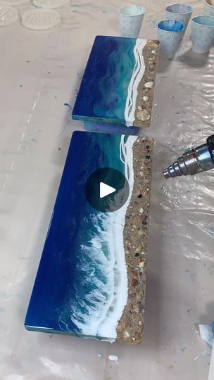 118K views · 1.5K reactions | These waves are unreal 💙 Have you heard of @karenhammondart ??   #epoxyresin #epoxy #oceanart #resinwaves #pouringresin #resinpour #ocean #beachart #handmade #resin | Promise Epoxy Ocean Art Resin, Epoxy Resin Painting, Resin Ocean Art, Beach Resin, Resin Pour, Acrylic Pouring Art, Paint Pouring, Resin Projects, Pouring Art