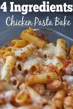 Need an easy dinner recipe? This 4 ingredient chicken pasta bake is hands down the easiest chicken recipe ever! Easy Chicken Pasta Casserole, 4 Ingredient Chicken, Baked Chicken Pasta Recipes, Chicken Pasta Casserole, Pasta Casserole Recipes, Baked Chicken Recipes Easy, Chicken Ranch, Bake Chicken, 4 Ingredient Recipes