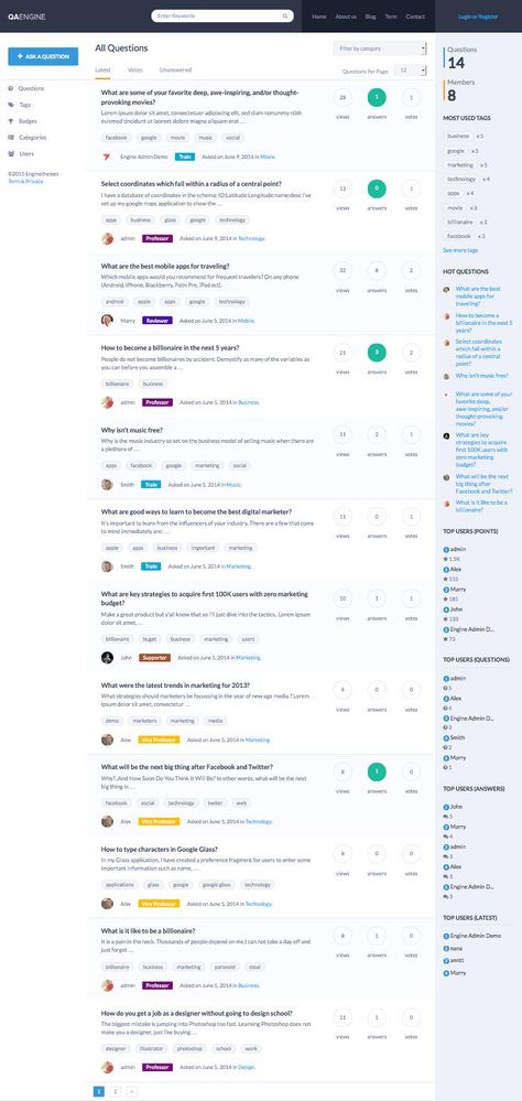 QAEngine – WordPress #Question & #Answer Theme Wordpress Ecommerce Theme, Web Dashboard, Forums Design, Ui Design Website, Ecommerce Themes, Blog Themes Wordpress, Wordpress Design, Webpage Design, Wordpress Website Design