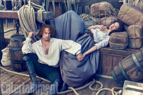 #Outlander  Jamie & Claire from the Outlander series Scotland Outlander, Starz Tv Series, Outlander 3, Outlander Casting, Starz Series, Sam Heughan Outlander, Outlander Book, Claire Fraser, Outlander Tv