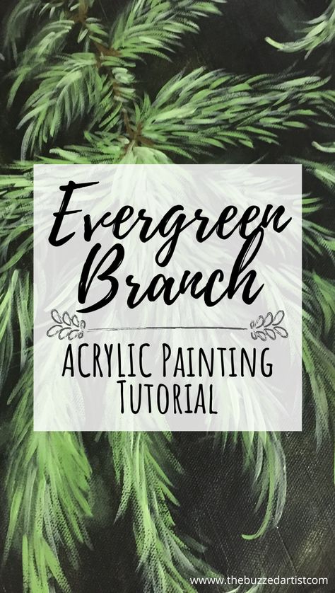 How To Paint Pine Needles Acrylic, Painted Evergreen Trees, How To Paint Pine Trees Acrylic Easy, How To Draw An Evergreen Tree, Acrylic Paint Christmas Tree, Painting Evergreen Trees Acrylic, Christmas Art Painting Acrylic Tutorial, How To Paint Evergreen Trees, Pine Tree Painting Tutorials