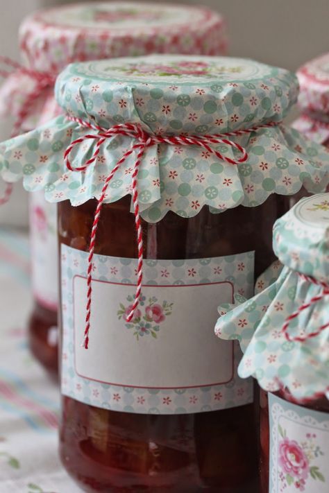 Toples Kaca, Jam And Jelly, Jelly Jars, Homemade Jam, Jam Jar, Jar Labels, Jams & Jellies, Rose Cottage, Jar Gifts