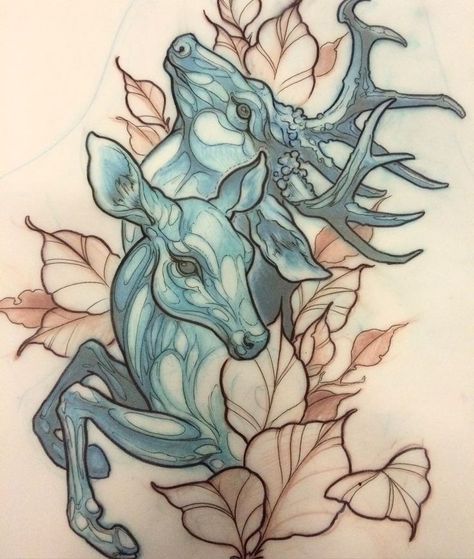 Deer Sketches, Sneaker Party, Tattoo Deer, Natur Tattoo Arm, Neo Traditional Art, Deer Tattoo Designs, Stag Tattoo, Hunting Tattoos, Neo Tattoo