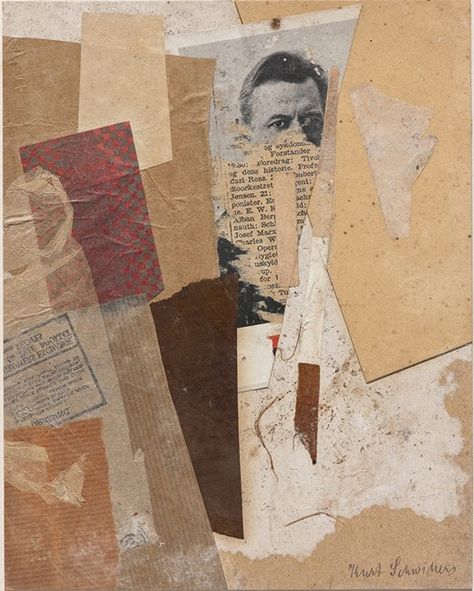 Kurt Schwitters, Untitled, 1937-8 (collage incorporatea an early portrait photo of Kurt Schwitters). Hannah Höch, Hannah Hoch, Dada Artists, Kurt Schwitters, Francis Picabia, Collage Kunst, Chasing Waterfalls, Robert Rauschenberg, Alfred Stieglitz