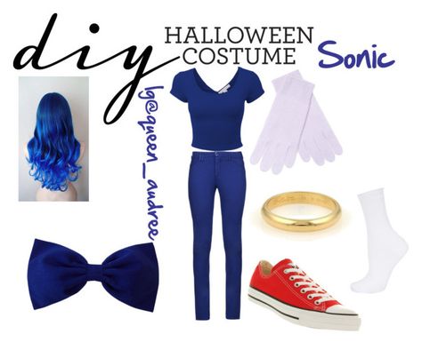 "DIY Sonic Halloween Costume" by audreeionamahone ❤ liked on Polyvore featuring Armani Jeans, LE3NO, Converse, Topshop, White + Warren and Cartier Sonic Outfits Ideas, Sonic Outfit Ideas, Sonic Women Costume, Sonic Inspired Outfits, Sonic Cosplay Girl, Sonic Costume, Diy Halloween Costume, Armani Jeans, Costumes For Women