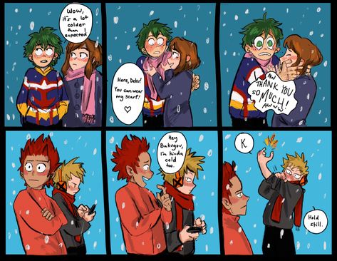 Deku X Uraraka Comic, Bakugou X Uraraka Fanart, Deku Memes Funny, Mha Deku X Uraraka, Deku X Kirishima, Kirishima X Bakugou Fanart, Kirishima X Deku, Uraraka X Bakugou, Deku X Uraraka Fanart