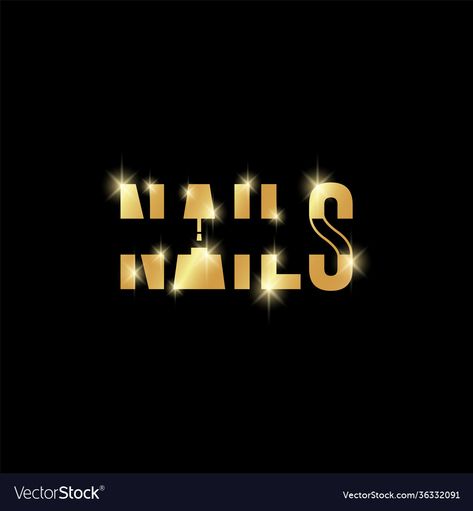 Nails Text, Mi Logo, Nails Logo, Nail Polish Bottle, Golden Nails, Letter Symbols, Nail Logo, Nail Polish Bottles, Instagram Frame Template