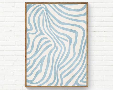 MinimoArtDesign - Etsy Sky Blue Bedroom Walls, Light Blue Prints, Paintings Apartment, Sky Blue Bathroom, Light Blue Artwork, Bathroom Neutral, Abstract Art Bedroom, Light Blue Art, Blue Line Art