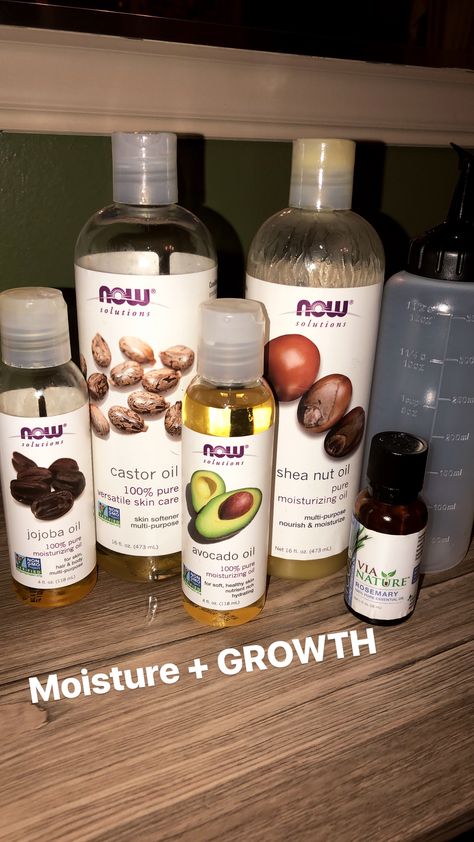 Moisture & growth oil blend. Hair Growth Grease, Natural Hair Growth Tips, Hair Mask For Growth, Hair Growth Secrets, Hair Care Growth, Castor Oil For Hair, Hair Control, Grow Hair Faster, Hair Growth Faster